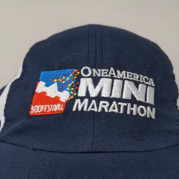 Indy 500 Festival One America Mini Marathon Embroidered  Strapback Hat Blue - Picture 3 of 10